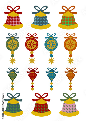 カラフルでかわいいクリスマス用オーナメントセット