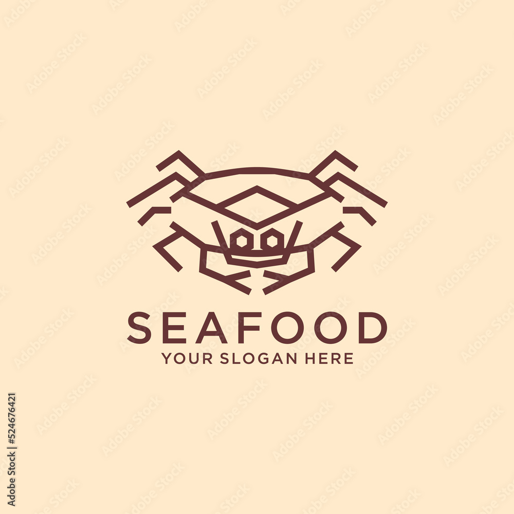 Seafood logo design icon template