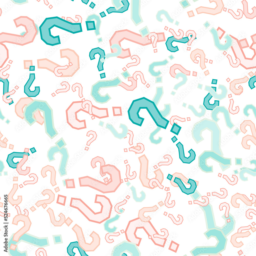 Quiz seamless pattern. Question marks, doubt, faq Quiz seamless pattern. Question marks, doubt, faq