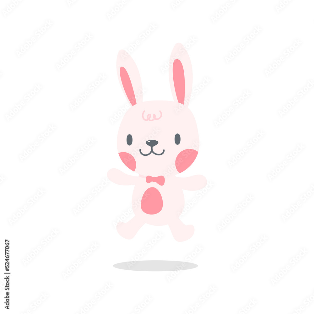 A little rabbit emerges from the hole. cartoon decorative card for children A little rabbit emerges from the hole. cartoon decorative card for children