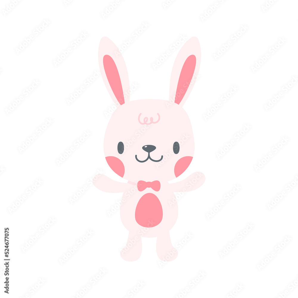 A little rabbit emerges from the hole. cartoon decorative card for children A little rabbit emerges from the hole. cartoon decorative card for children