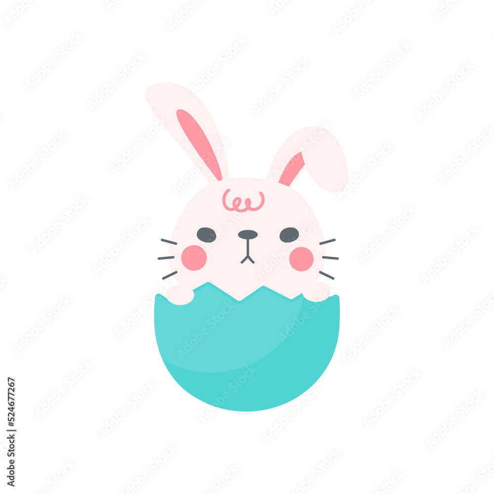 A little rabbit emerges from the hole. cartoon decorative card for children A little rabbit emerges from the hole. cartoon decorative card for children