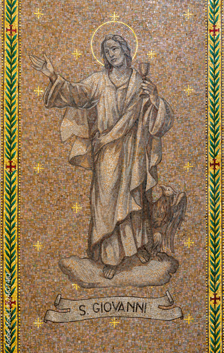 BARI, ITALY - MARCH 3, 2022: The mosaic of St. John the Evangelist in the chu...