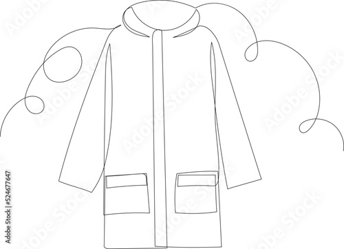 raincoat drawing by one continuous line