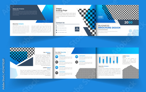 Landscape trifold business brochure design template