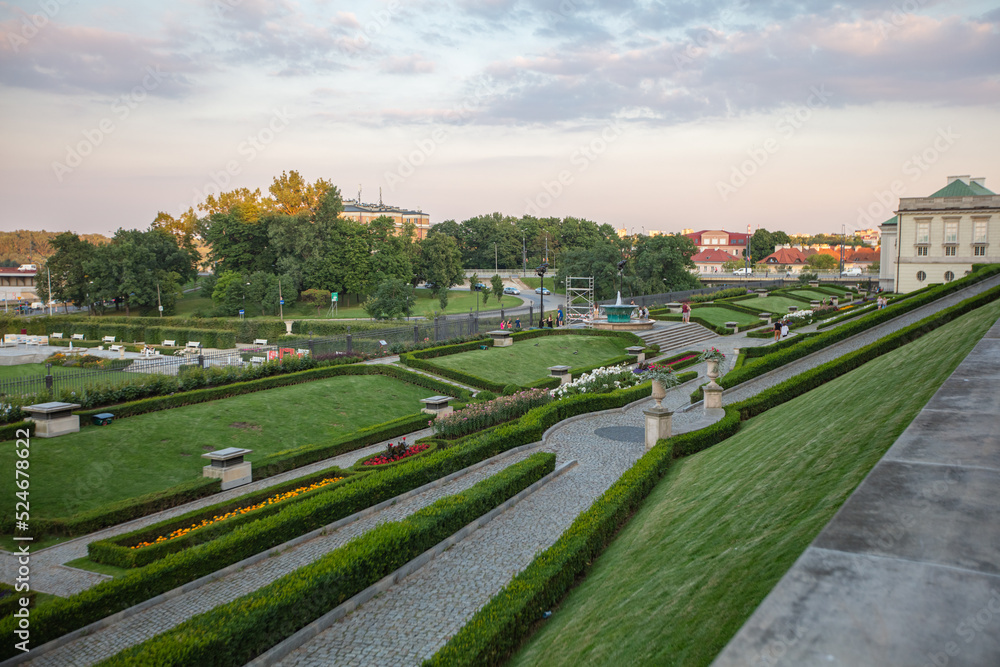 Castle garden in Warsaw, Poland