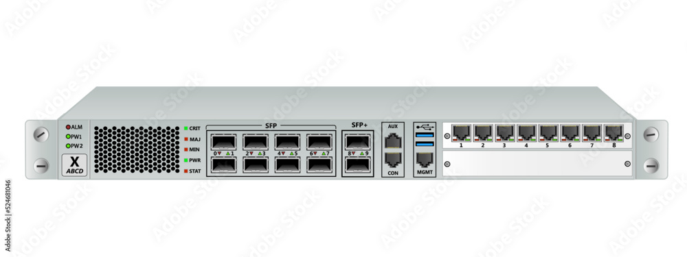 Fototapeta premium 10G router for mounting in a 19