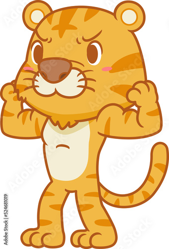 Cartoon illustration of healthy tiger.