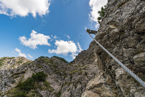 Climbing the Edelrid Via Ferrata near Oberjoch Bad Hindelang in the Allgau Mountains