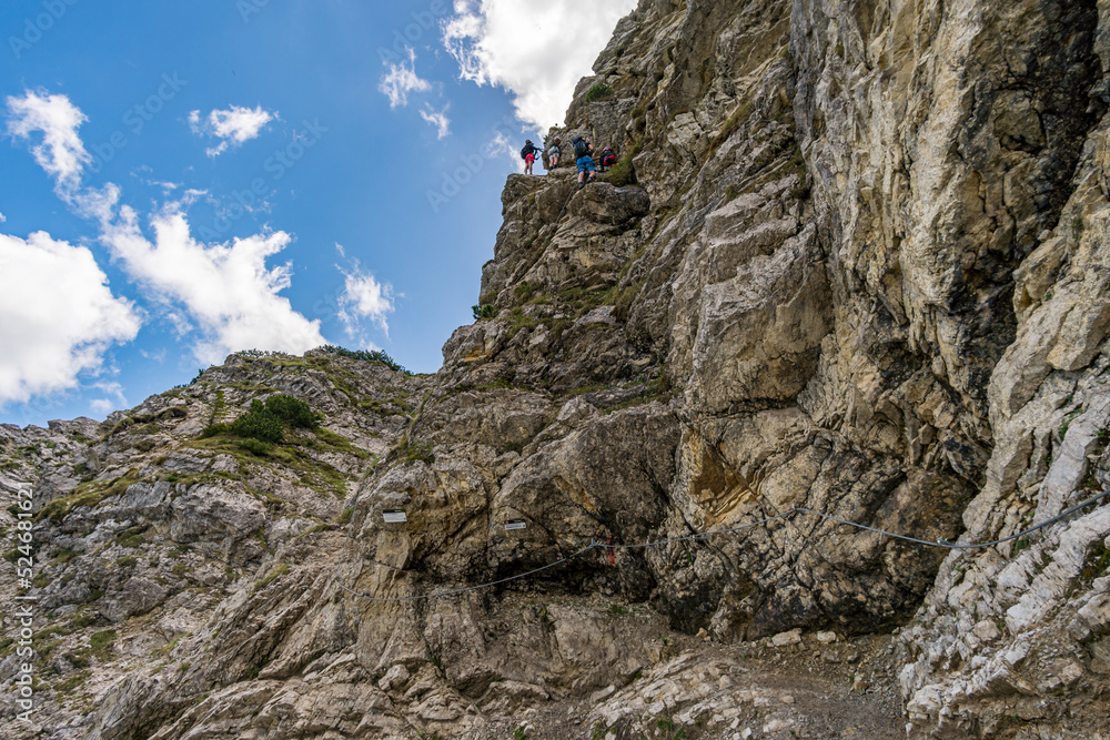 Climbing the Edelrid Via Ferrata near Oberjoch Bad Hindelang in the Allgau Mountains