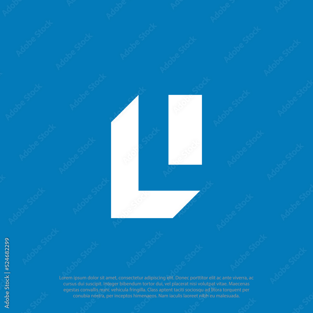 3D Gestalt Negative space simple L logo shape 3D Gestalt Negative space simple L logo shape
