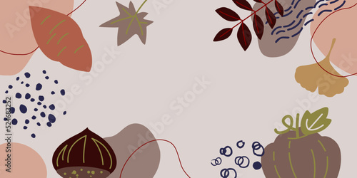 シンプル、おしゃれな秋イメージの背景イラスト