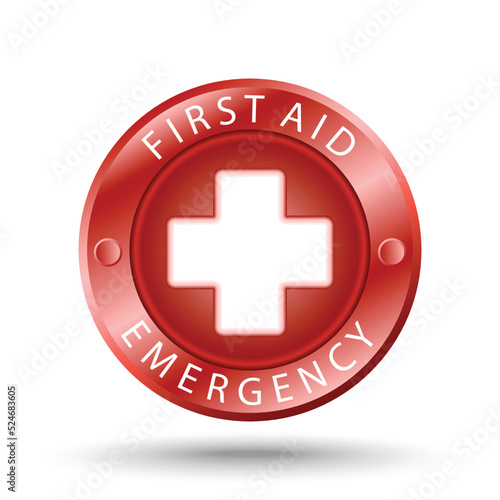 First aid emergency medical sign, Rescue flat icon red gradient color.