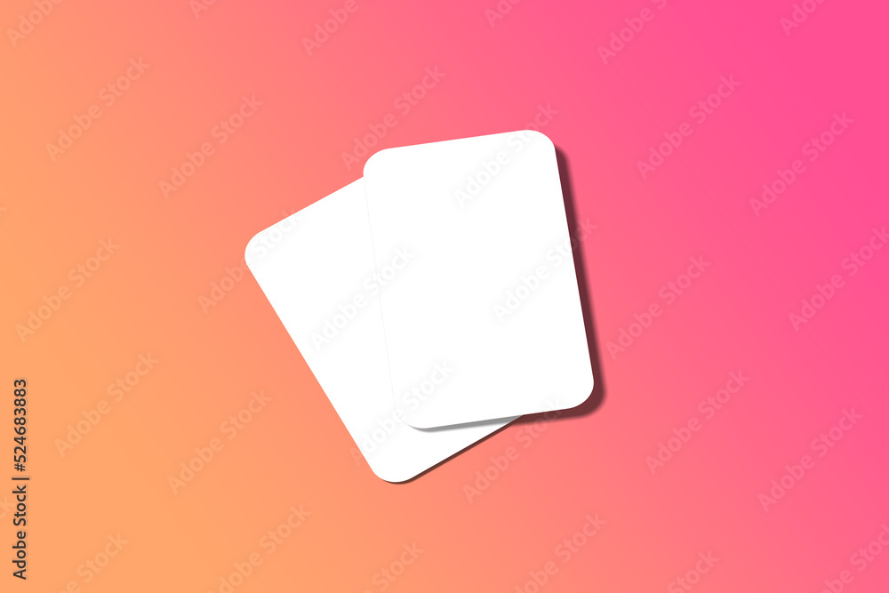 Realistic blank white card round corner isolated illustration for mockup Realistic blank white card round corner isolated illustration for mockup