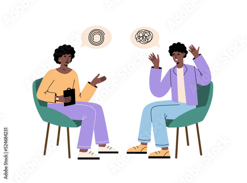 Psychotherapy session with african american people