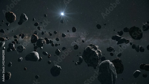 Rotating Asteroids orbiting the sun - Kuiper belt