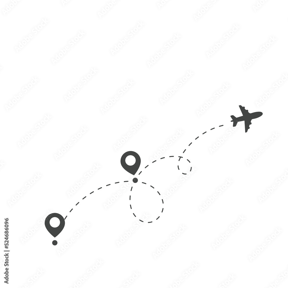 Fototapeta premium plane travel route Pin on the world map travel travel ideas
