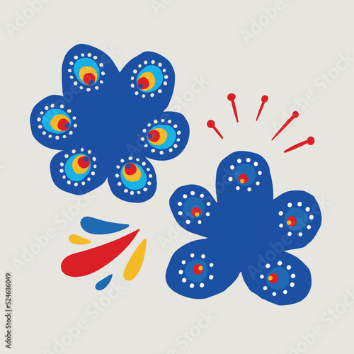 Hand-drawn Cute Brazilian handicraft. Vector.