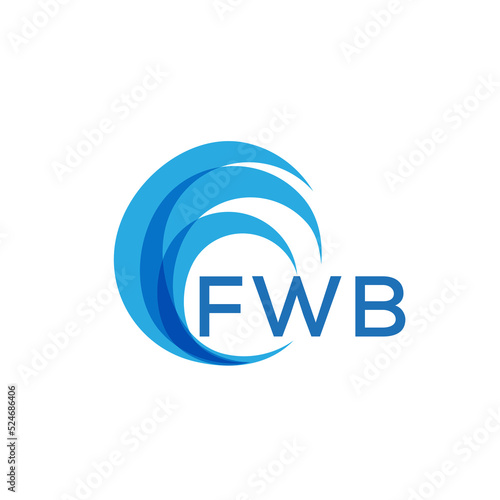 FWB letter logo. FWB blue image on white background. FWB Monogram logo design for entrepreneur and business. . FWB best icon.
 photo