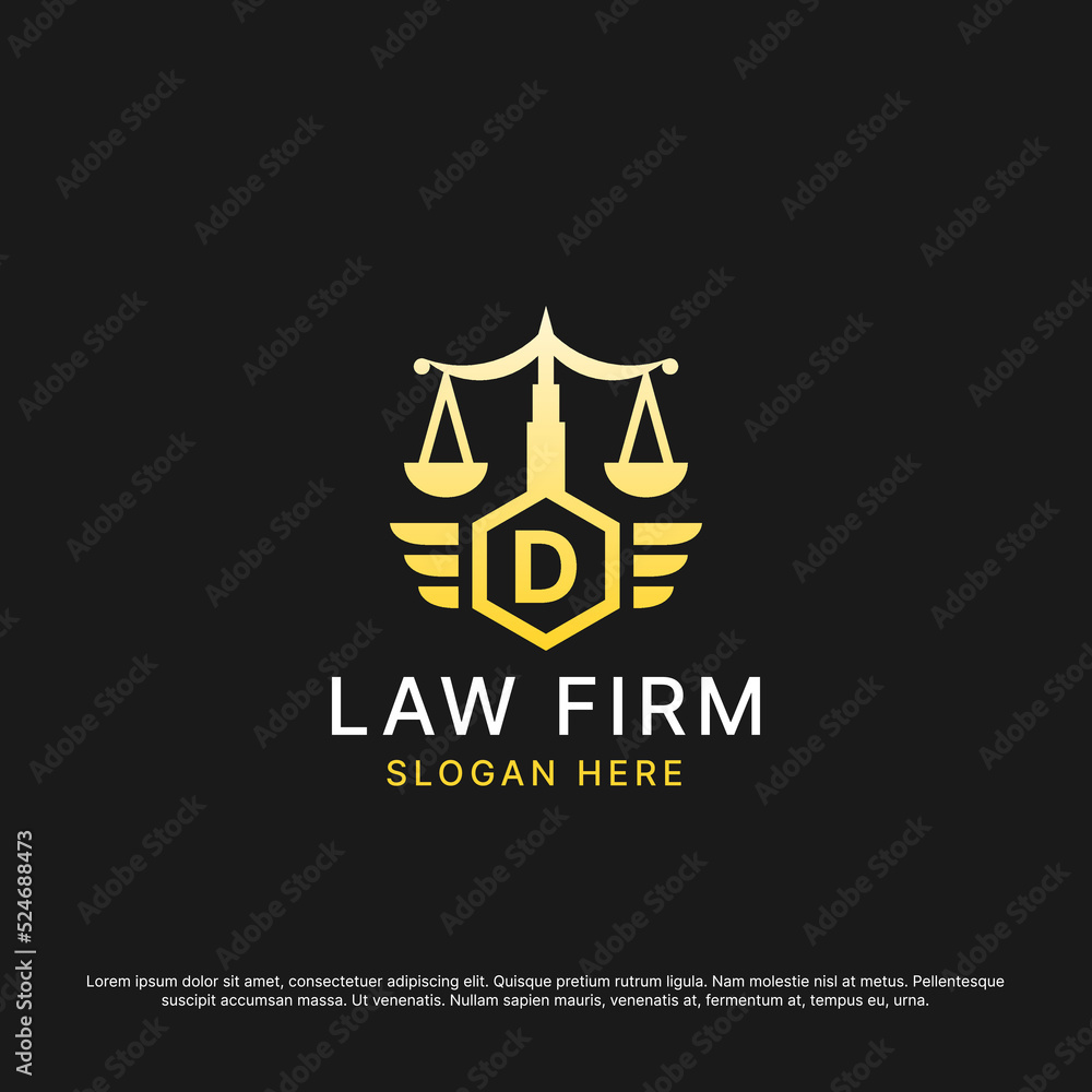 Obraz premium Logo Themplate Law Firm Initsial Premium Vector