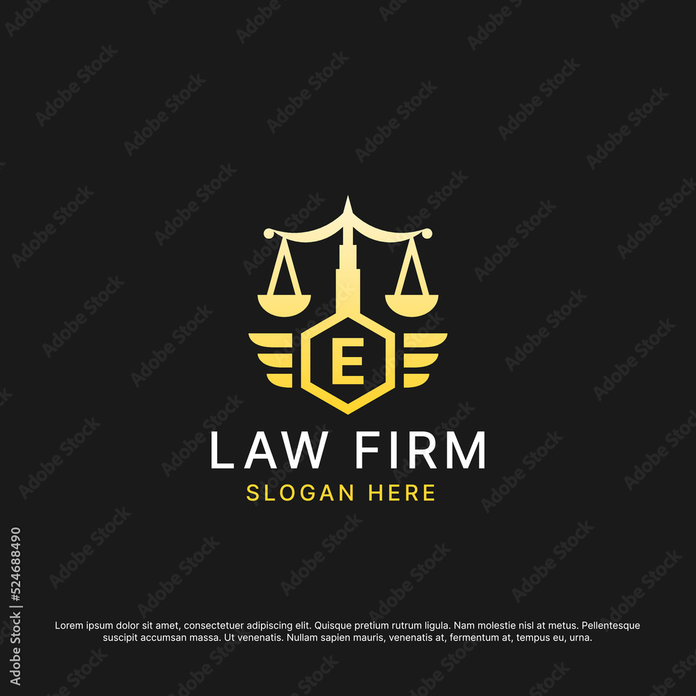 Obraz premium Logo Themplate Law Firm Initsial Premium Vector