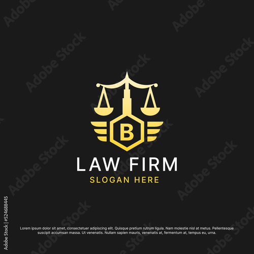 Logo Themplate Law Firm Initsial Premium Vector