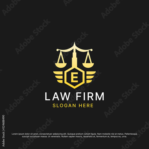 Logo Themplate Law Firm Initsial Premium Vector