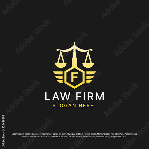 Logo Themplate Law Firm Initsial Premium Vector