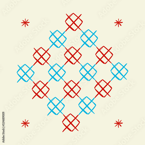 Embroidery hand-drawn brazilian craft in vector