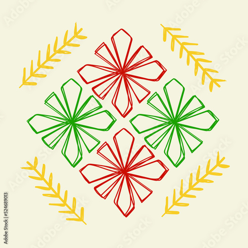 Embroidery hand-drawn brazilian craft in vector