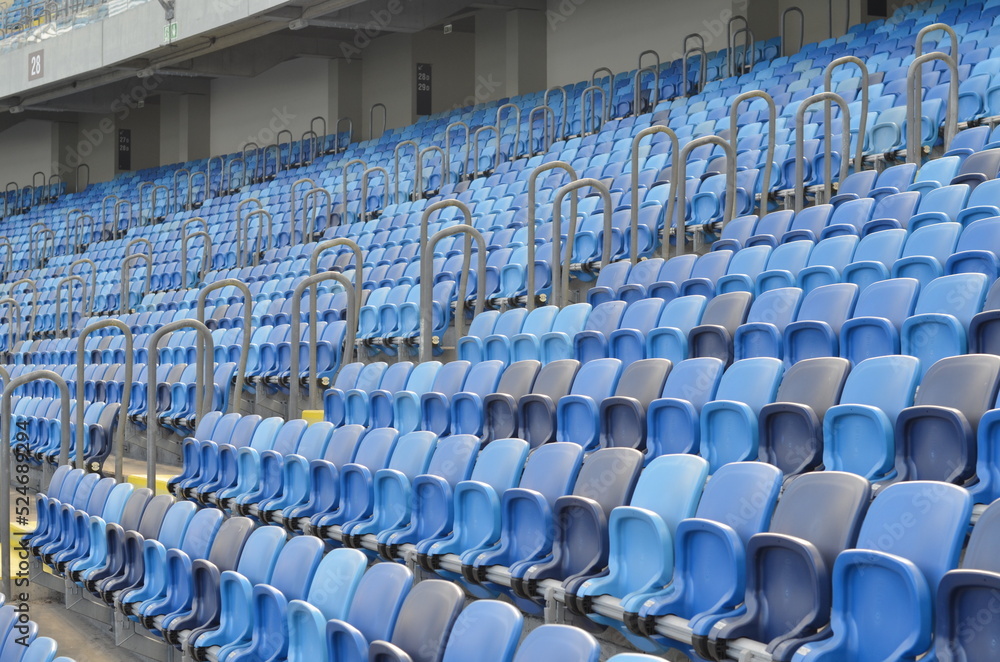 Fototapeta premium the empty football stadium playground chairs