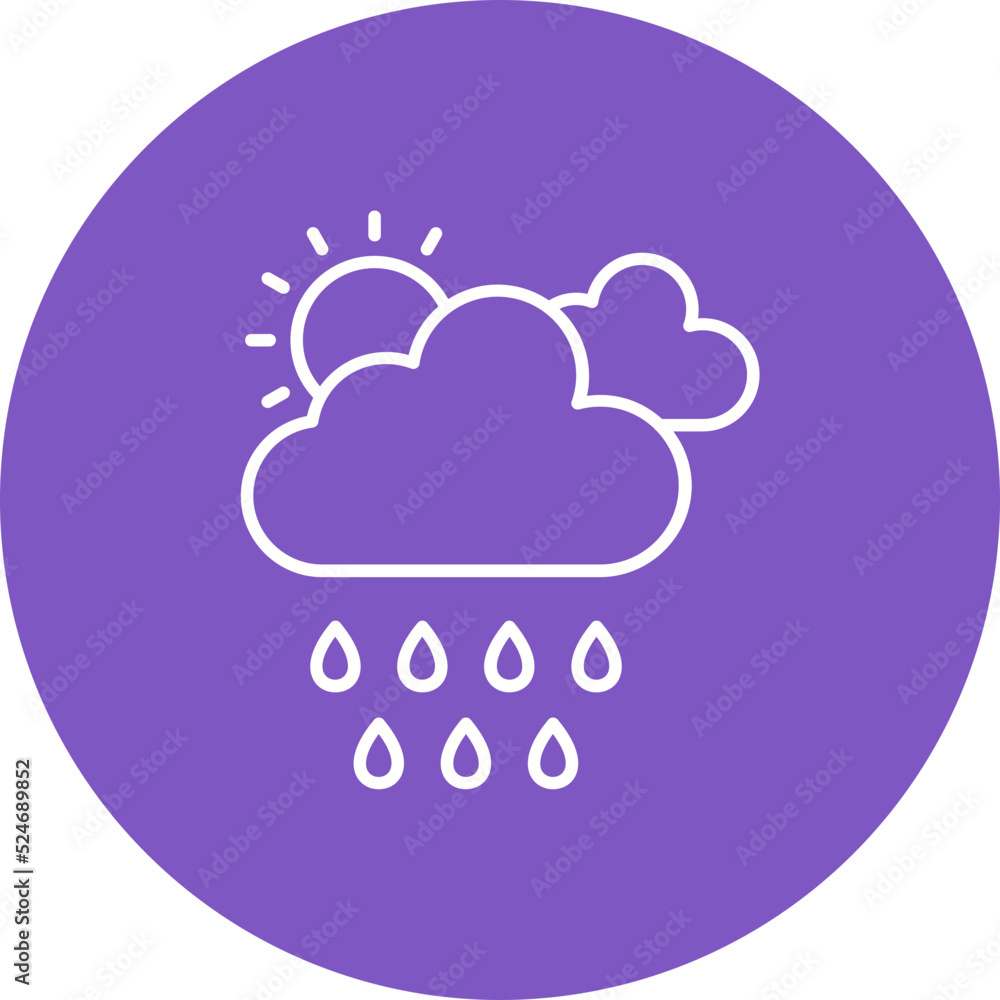 Rainy Day Multicolor Circle Line Inverted Icon Rainy Day Multicolor Circle Line Inverted Icon