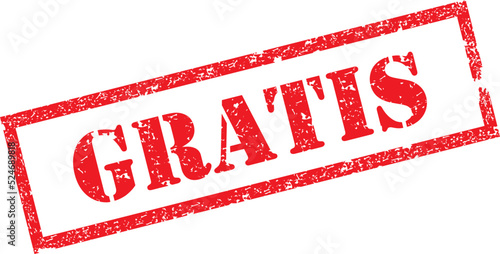 Gratis Stamp. Red Text Rubber Stamp Ink - Vector.