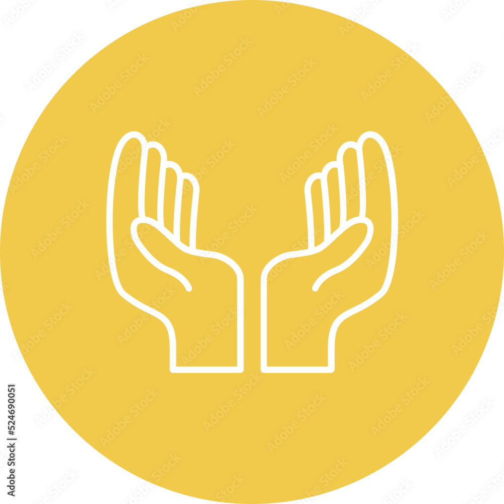 Hands Multicolor Circle Line Inverted Icon Hands Multicolor Circle Line Inverted Icon