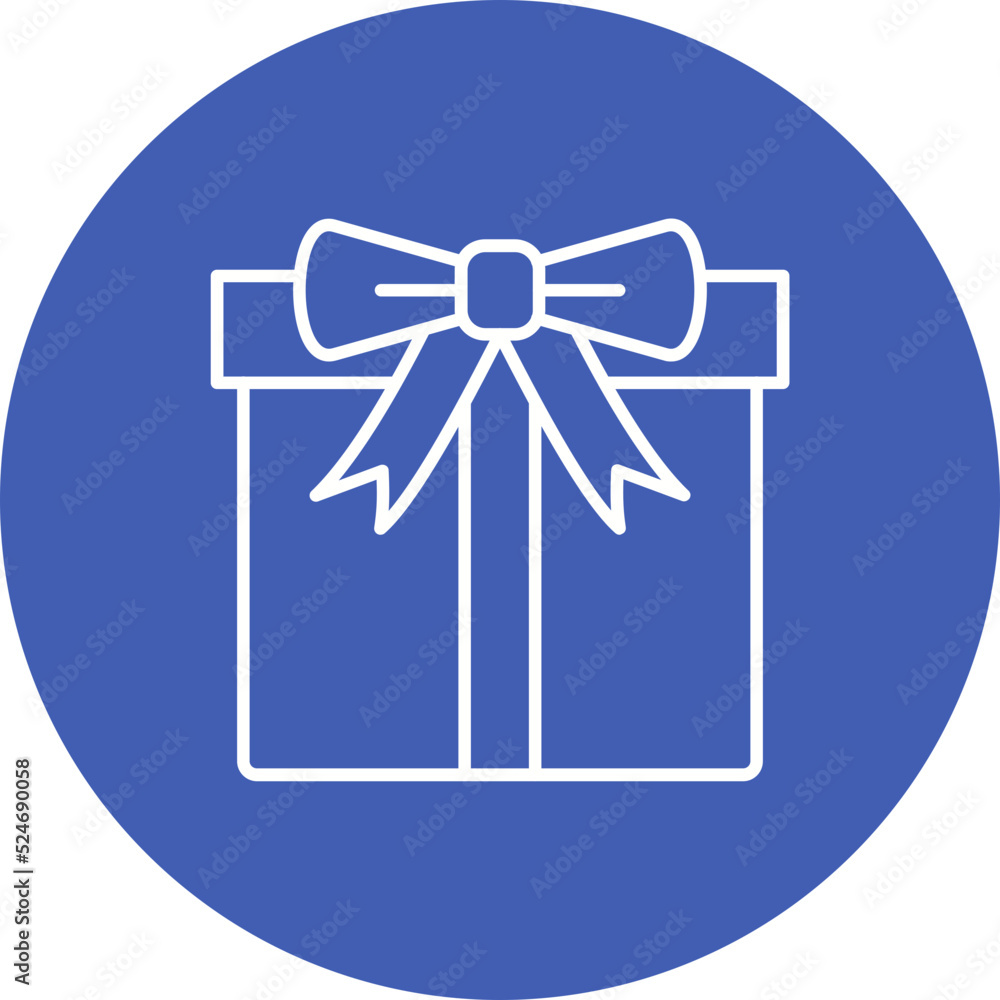 Gift Box Multicolor Circle Line Inverted Icon Gift Box Multicolor Circle Line Inverted Icon