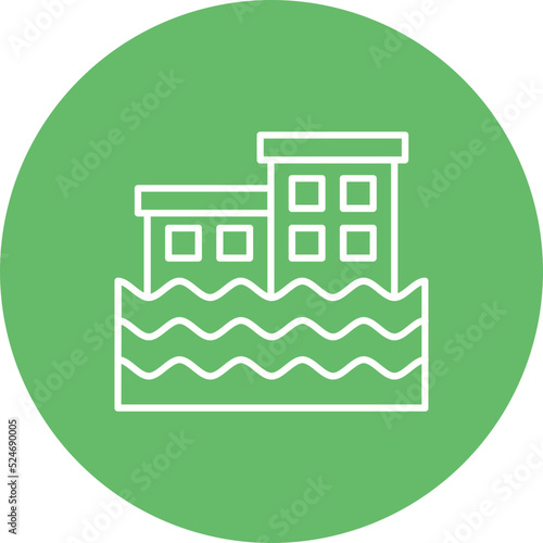 Flooding Multicolor Circle Line Inverted Icon