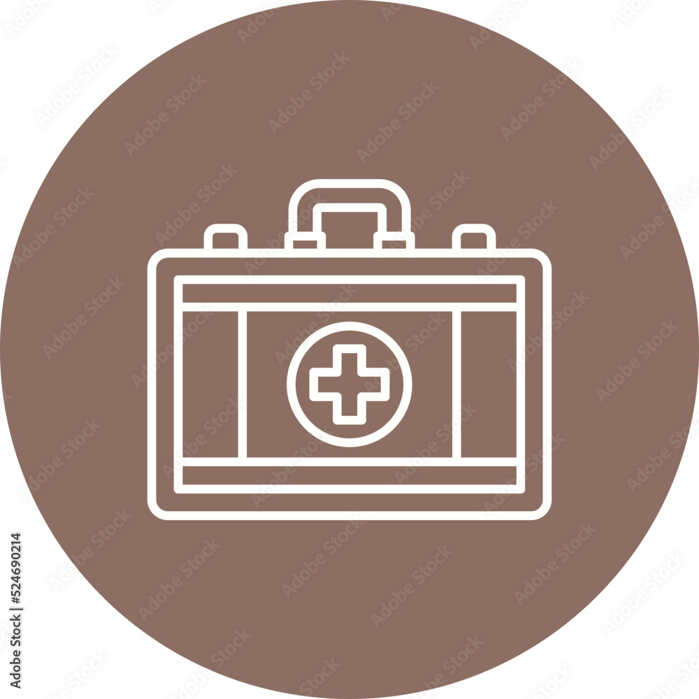 First Aid Kit Multicolor Circle Line Inverted Icon First Aid Kit Multicolor Circle Line Inverted Icon