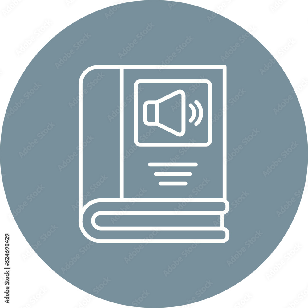 Audio Book Multicolor Circle Line Inverted Icon Audio Book Multicolor Circle Line Inverted Icon