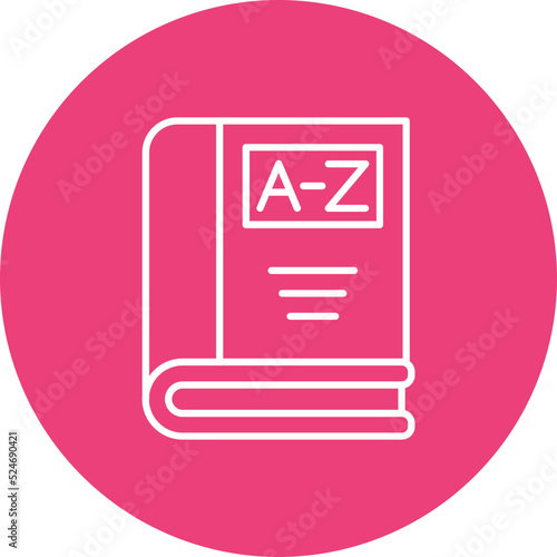 Dictionary Multicolor Circle Line Inverted Icon
