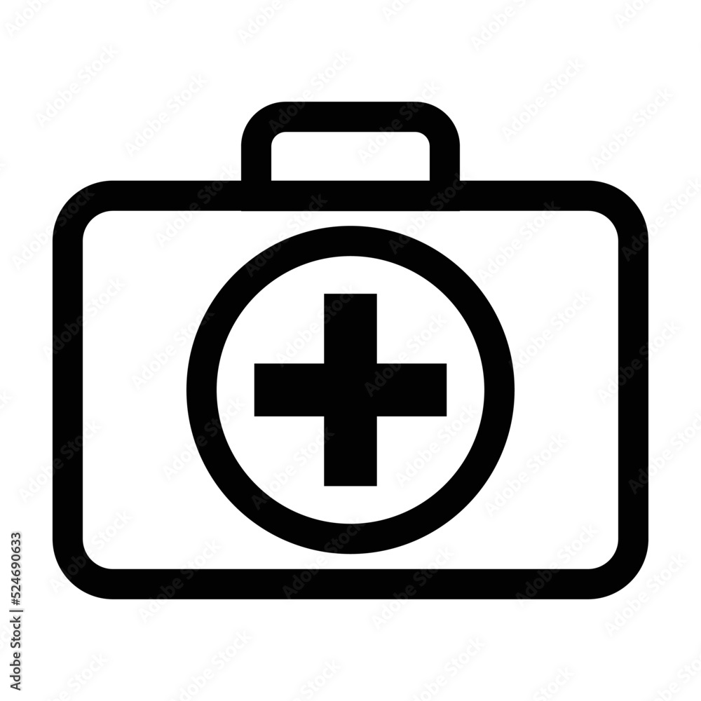 Doctor suitcase, healthcare simple black icon isolated on white
Doctor suitcase, healthcare simple black icon isolated on white