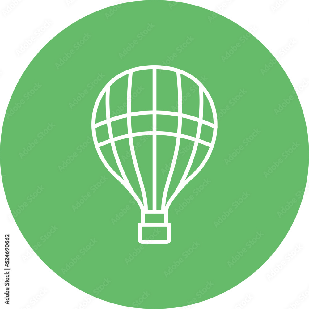 Hot Air Balloon Multicolor Circle Line Inverted Icon Hot Air Balloon Multicolor Circle Line Inverted Icon