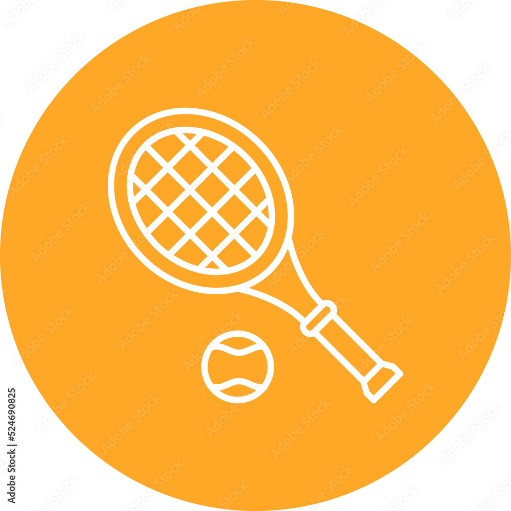Tennis Multicolor Circle Line Inverted Icon Tennis Multicolor Circle Line Inverted Icon