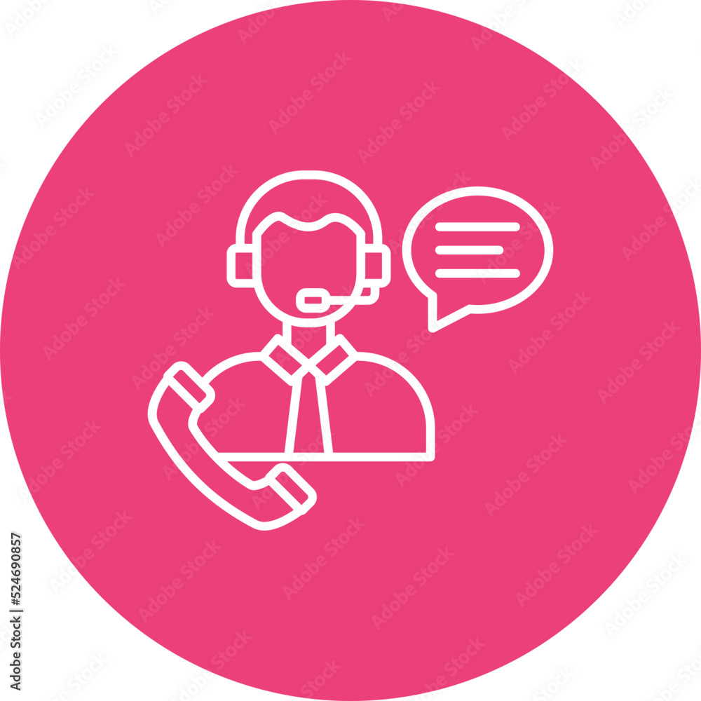 Customer Service Multicolor Circle Line Inverted Icon Customer Service Multicolor Circle Line Inverted Icon