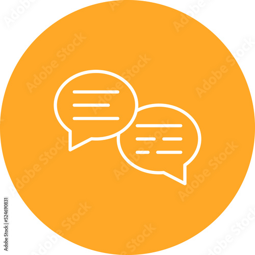 Chat Multicolor Circle Line Inverted Icon