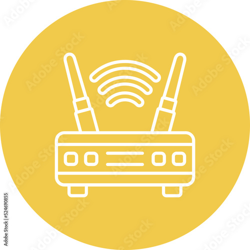 Router Multicolor Circle Line Inverted Icon