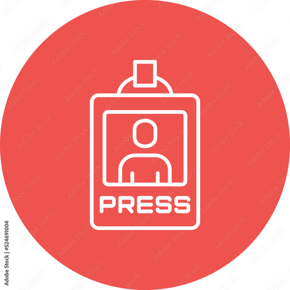 Press Pass Multicolor Circle Line Inverted Icon Press Pass Multicolor Circle Line Inverted Icon