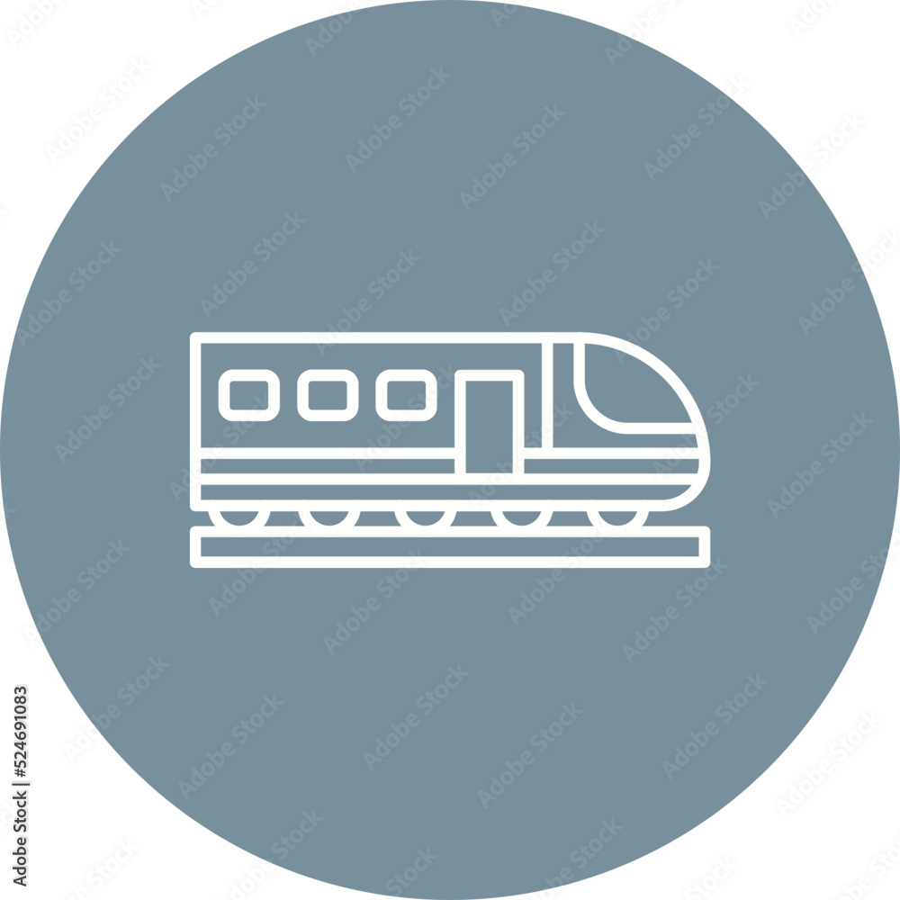 High Speed Train Multicolor Circle Line Inverted Icon High Speed Train Multicolor Circle Line Inverted Icon