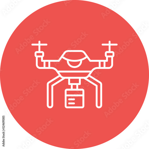 Drone Delivery Multicolor Circle Line Inverted Icon