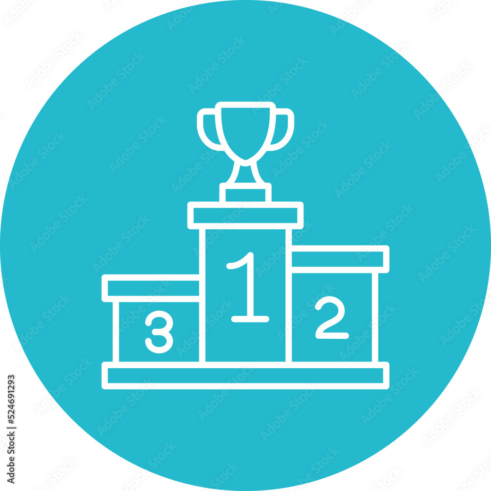 Podium Multicolor Circle Line Inverted Icon Podium Multicolor Circle Line Inverted Icon