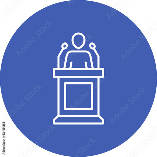 Speech Multicolor Circle Line Inverted Icon